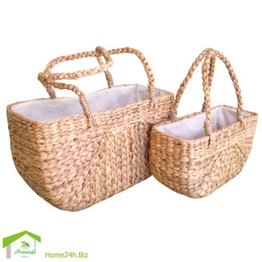 Bộ 2 túi xách lục bình vải lót