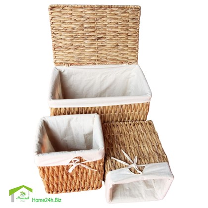 Bộ 3 hộp lục bình đan xoắn