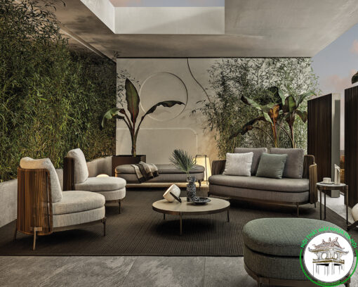 Bộ bàn ghế sofa mây nhựa ngoài trời cao cấp E183