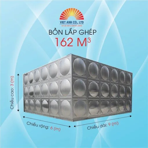 Bồn lắp ghép inox Việt Anh 162m3