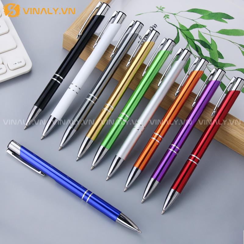 Bút bi bấm kim loại nhiều màu