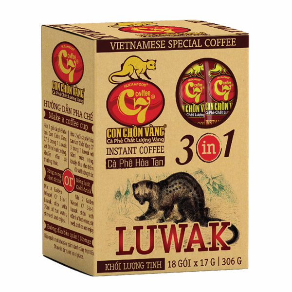 Cà phê hòa tan Con Chồn Vàng C7 3in1 Luwak