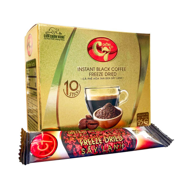 Cà phê hòa tan Con Chồn Vàng C7 đen sấy lạnh 25g