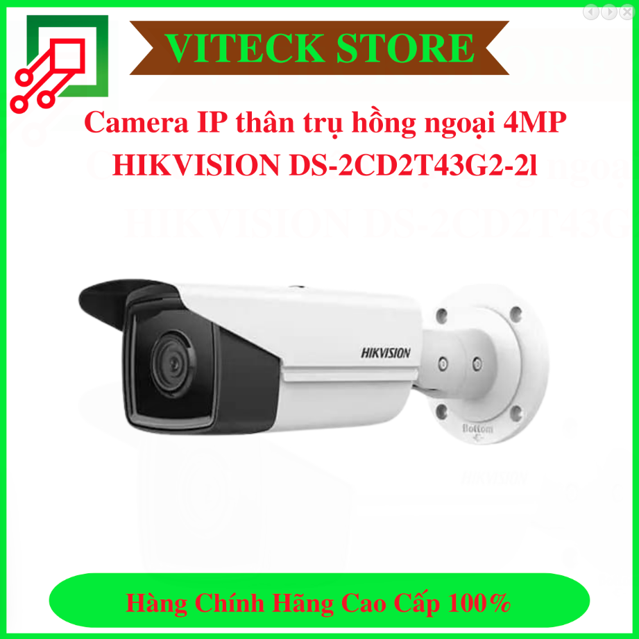 Camera IP thân trụ 4MP HIKVISION DS-2CD2T43G2-2l