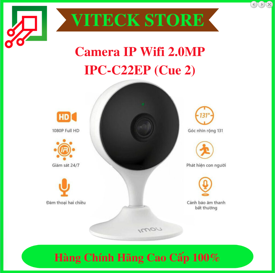 Camera IP Wifi 2.0MP IPC-C22EP (Cue 2) - Chuẩn nén hình ảnh H.265g