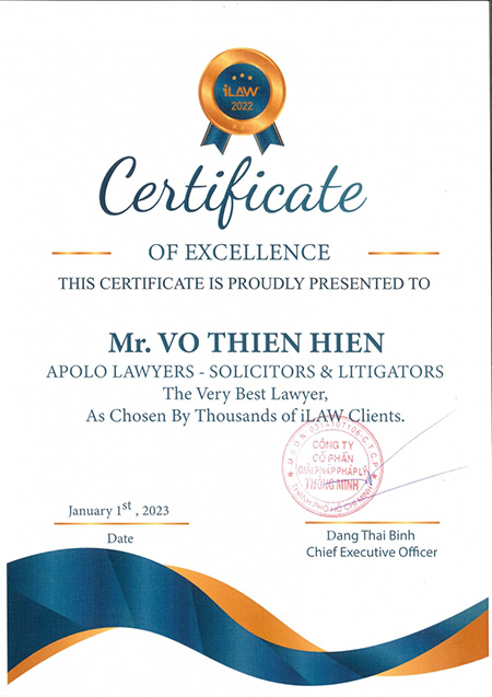 Certificate - Apolo Lawyers