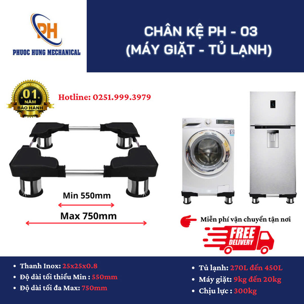 Chân kê tủ lạnh, máy giặt lớn PH 03
