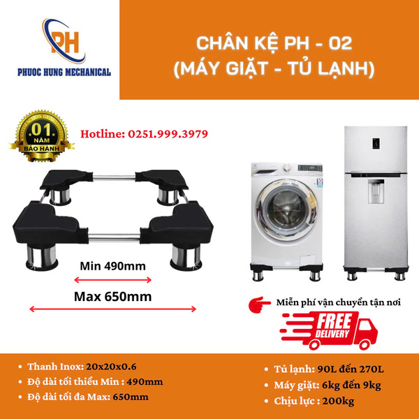 Chân kê tủ lạnh, máy giặt nhỏ PH 02