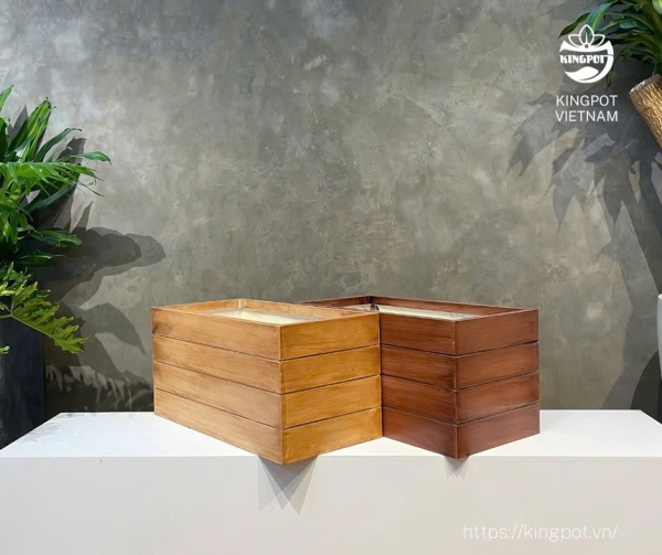 Chậu Composite sơn vân gỗ