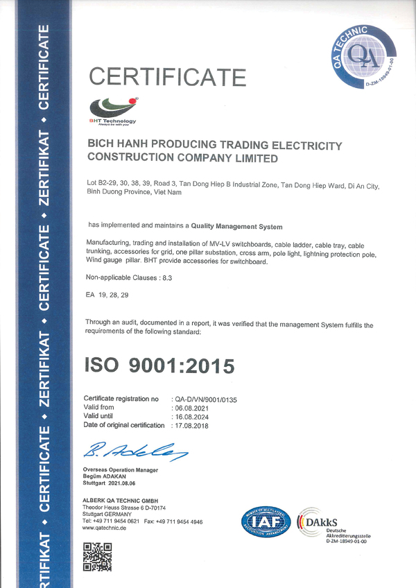 Giấy chứng nhận Iso 2021