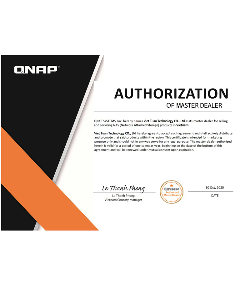 Chứng nhận phân phối QNAP
