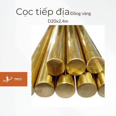 Cọc tiếp địa đồng vàng D20x2.4m