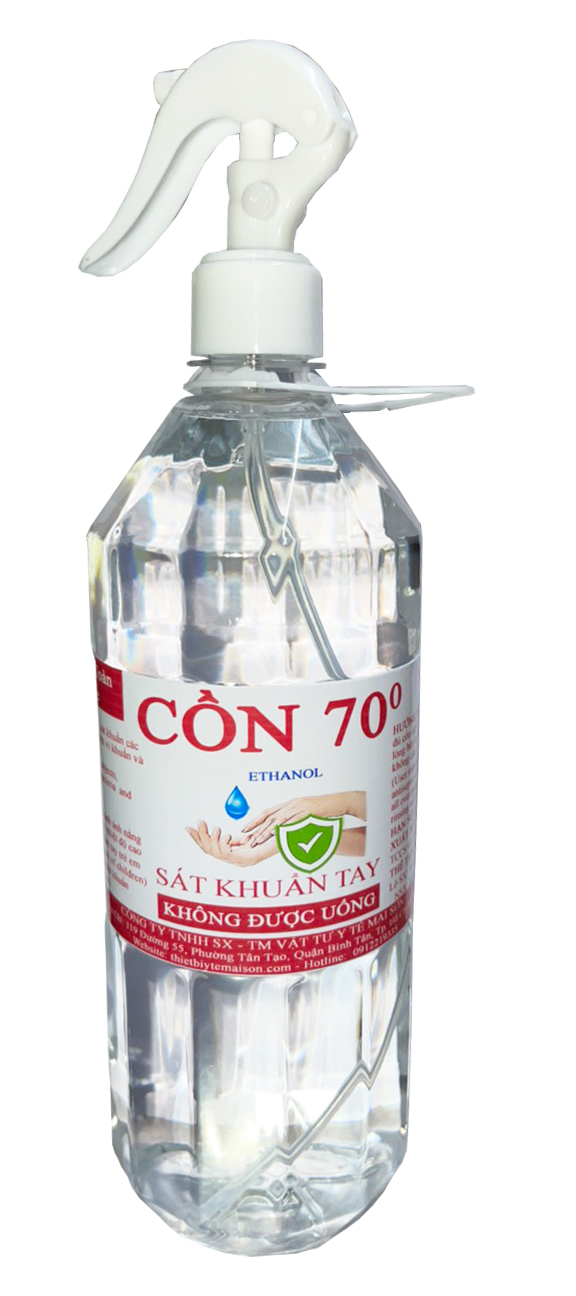 Cồn sát khuẩn Ethanol 70 độ chai xịt 1 lít