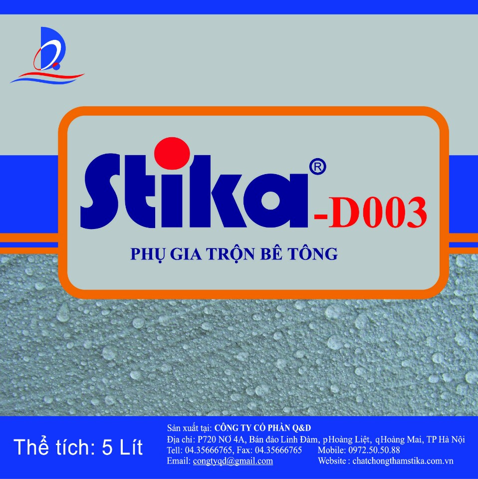 Phụ gia trộn bê tông Stika – D003