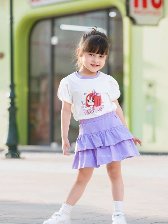 Đồ đi chơi bé gái bộ cotton chân váy Miyuki RBG798
