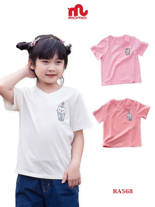 Đồ đi học bé gái T-shirt cổ tim Andora RA568