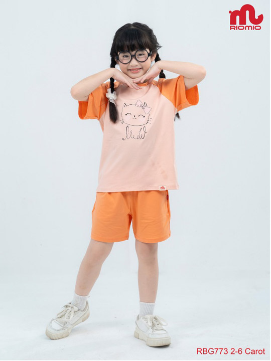 Đồ mặc ở nhà bé gái set Roris cotton RBG773