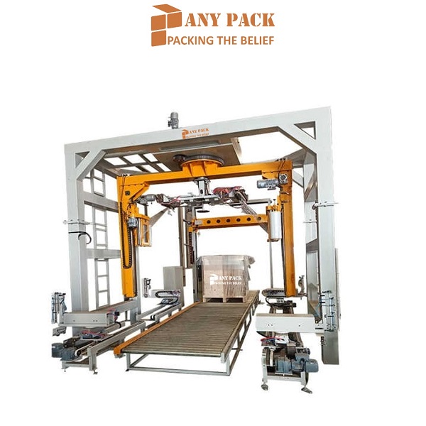 Dây chuyền đóng gói pallet phủ tấm nóc quấn màng AP1800F-FZ