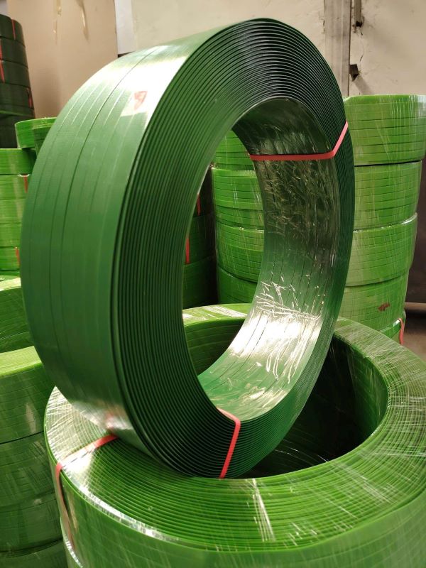 Dây đai nhựa màu xanh lá cây