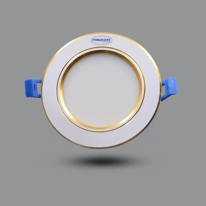 Đèn Downlight âm trân viền vàng