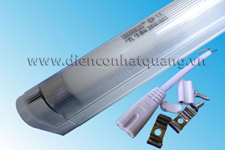 Bộ bóng đèn T5 đơn, chụp mica