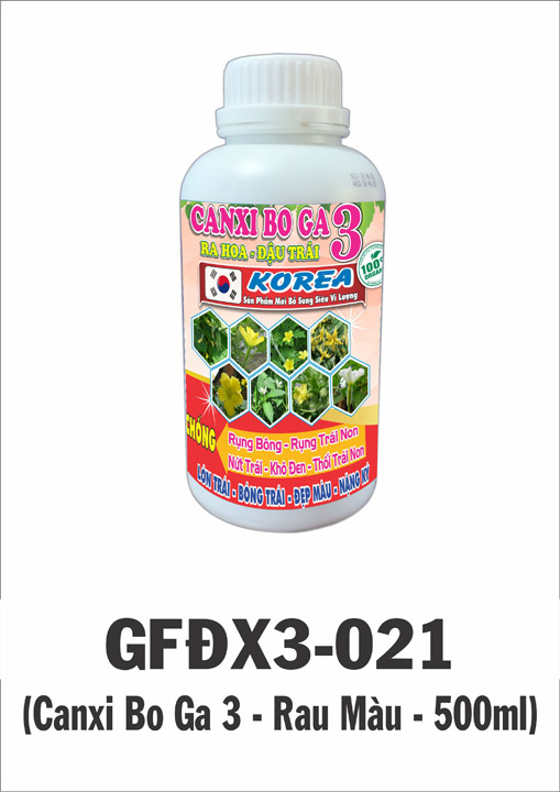 GFĐX3-021 (Canxi Bo Ga 3 - Rau Màu - 500ml)
