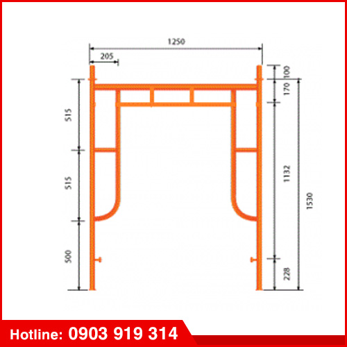 Giàn H1530X1250 có đầu nối