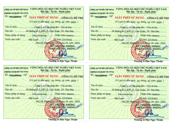 Giấy phép sử dụng công cụ hỗ trợ