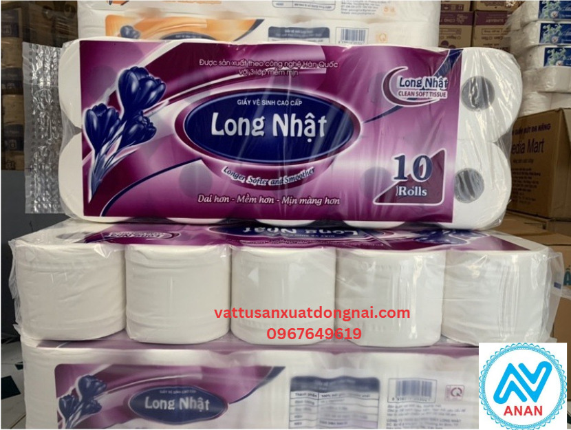 Giấy vệ sinh Long Nhật 10 cuộn nhỏ lốc có lõi