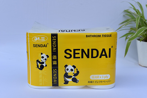 Giấy vệ sinh Sendai vàng lô 9 cuộn