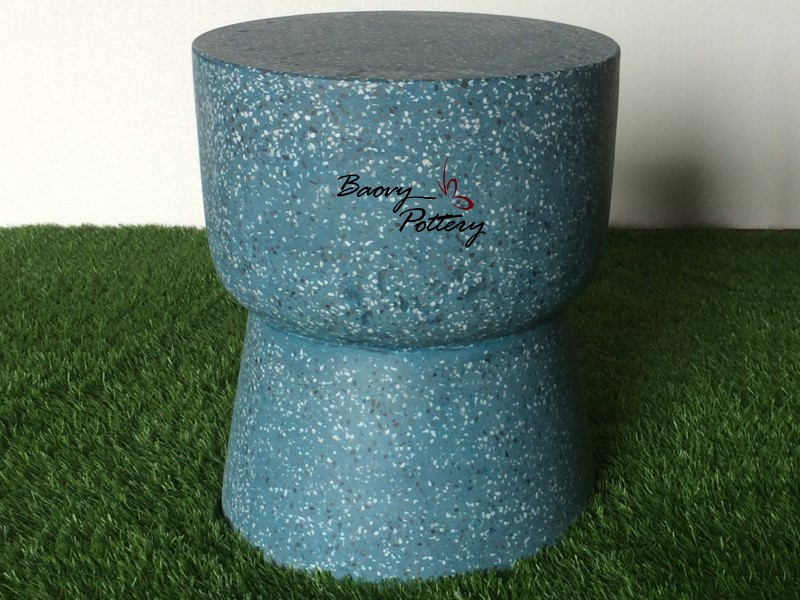 Ghế đẩu bê tông xanh - terrazzo
