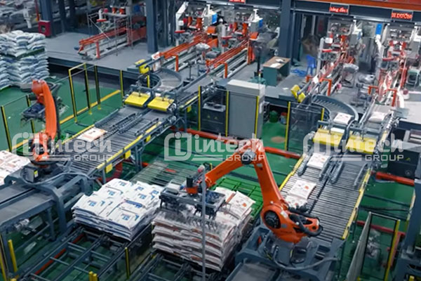 Hệ thống robot bốc xếp bao