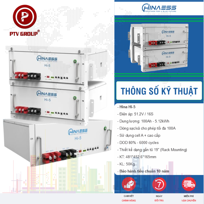 Pin Hi-5 51.2V100AH 5Kwh