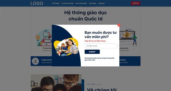 Tạo landing page tuyển sinh