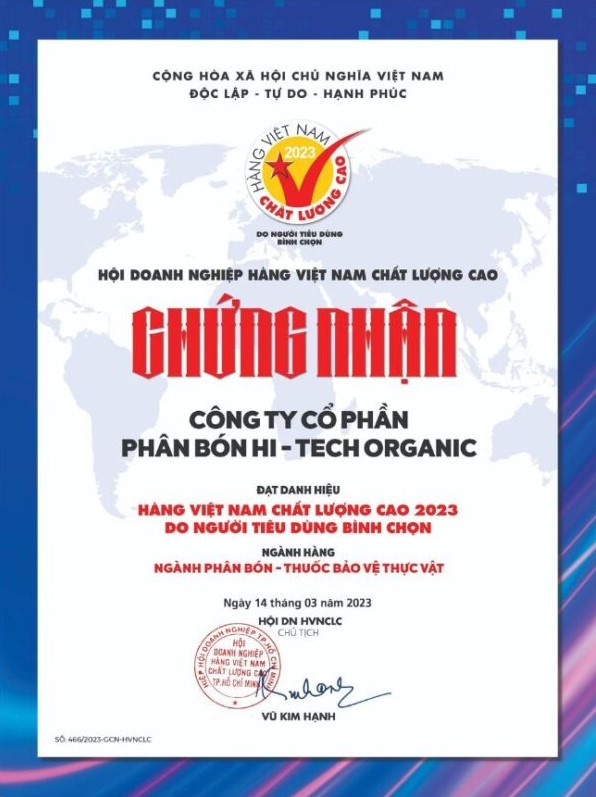 Chứng nhận Hàng Việt Nam Chất Lượng Cao 2023