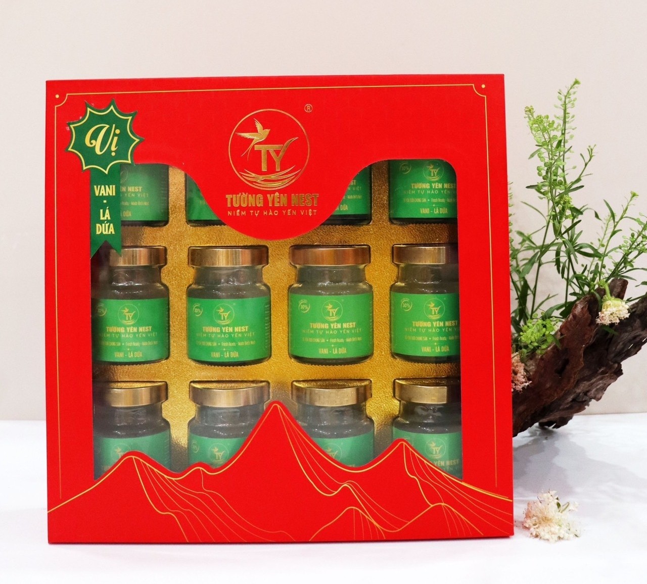 Hộp 12 hũ luxury vị Vani - Lá dứa