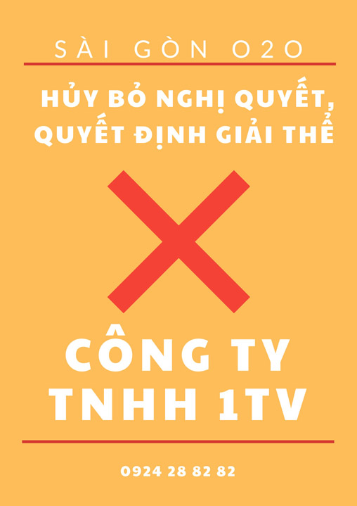 Hủy bỏ quyết định giải thể Công Ty TNHH MTV