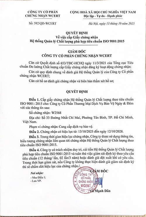 Chứng nhận