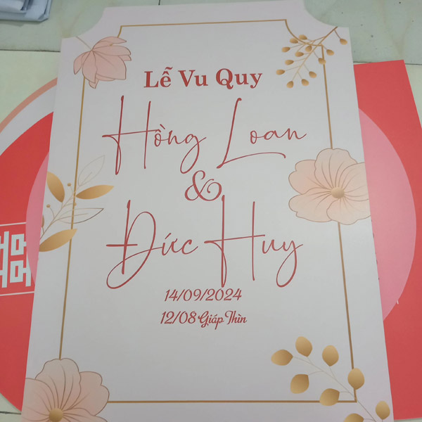 In bảng form cưới