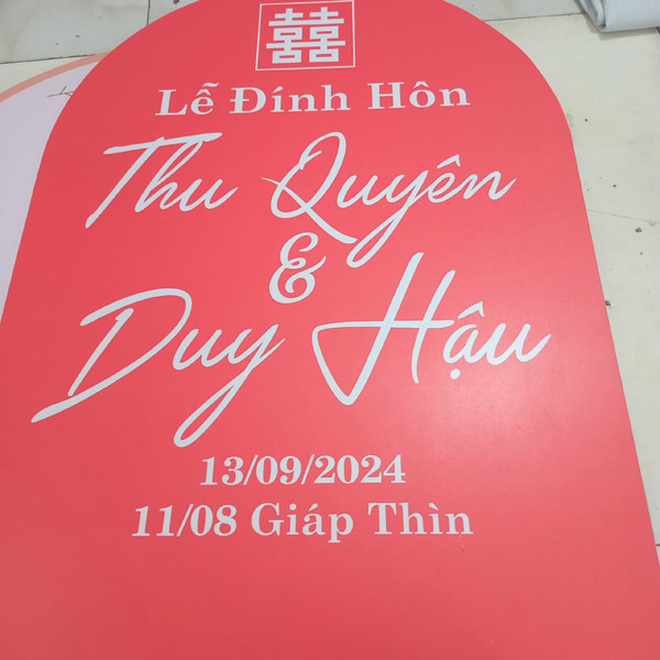 In bảng form cưới