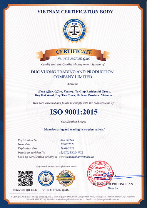 Chứng nhận ISO