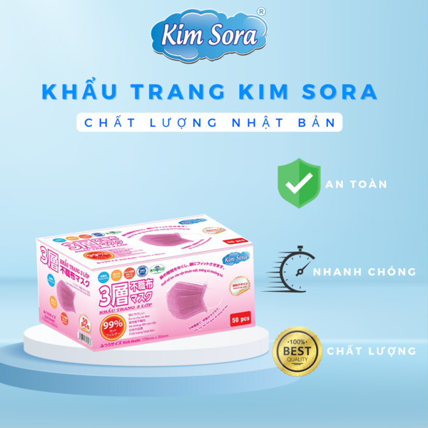 Khẩu trang y tế 3 lớp hồng
