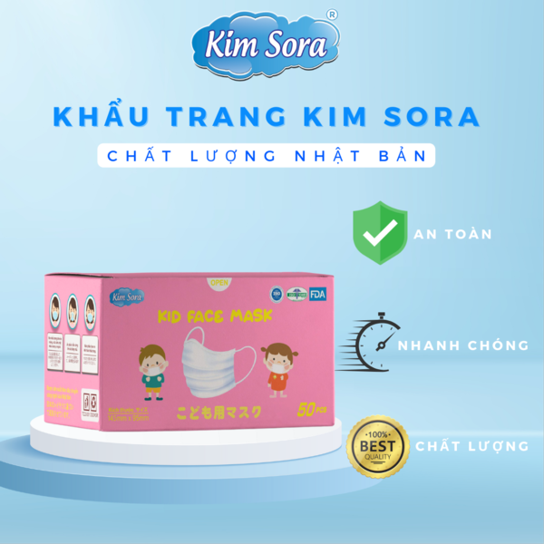 Khẩu trang y tế trẻ em hồng