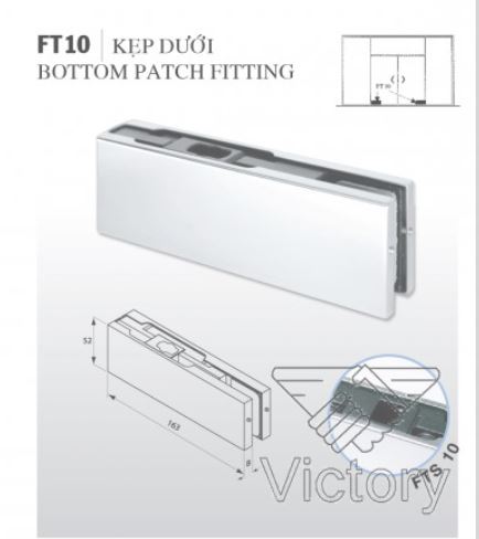 Kẹp kính cửa bản lề