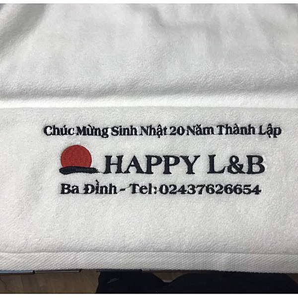 Khăn cotton thêu logo