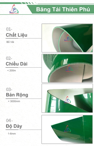 Băng tải PVC xanh