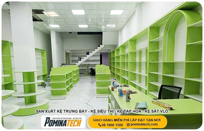 Lắp đặt cửa hàng sữaa tại Gia Lai