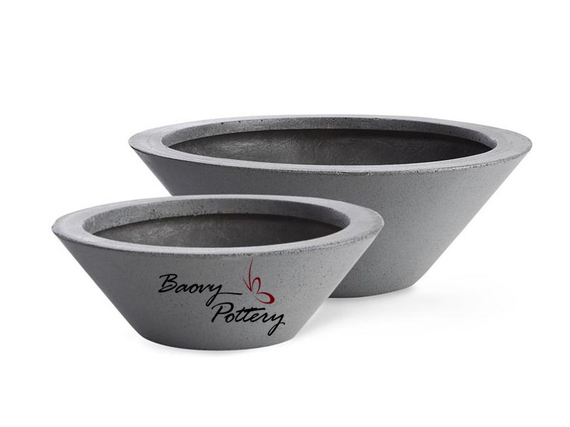 Chậu cây đá sợi thủy tính lớn - dáng tròn