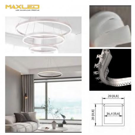 Led thanh nhôm uốn cong MX-2020