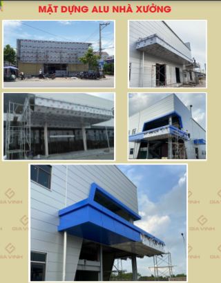Mặt dựng Alu nhà xưởng